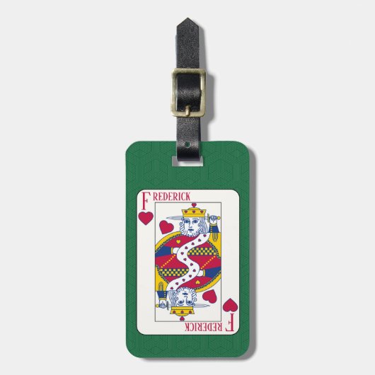 King of Hearts Custom Name Play Card Bagagelabel (Voorkant verticaal)