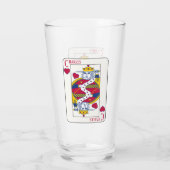 King of Hearts Custom Name Play Card Glass Glas (Achterkant)