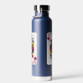 King of Hearts Custom Name Play Card Roestless Waterfles (Rechts)