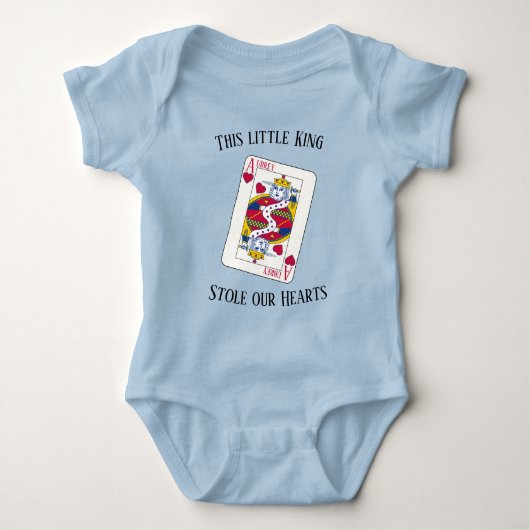 King of Hearts Custom Name Play Card Romper (Voorkant)