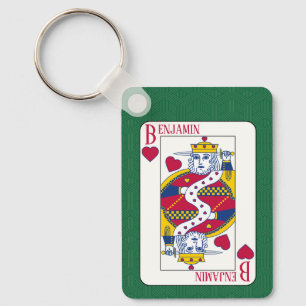King of Hearts Custom Name Play Card Sleutelhanger