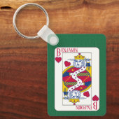 King of Hearts Custom Name Play Card Sleutelhanger (Voorkant)