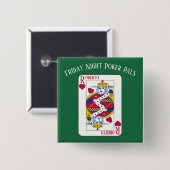 King of Hearts Custom Name Play Card Vierkante Button 5,1 Cm (Voorkant /achterkant)