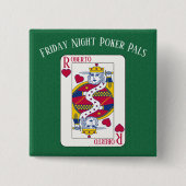 King of Hearts Custom Name Play Card Vierkante Button 5,1 Cm (Voorkant)