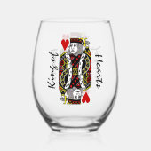 King of Hearts Design Stemless wijnglas Zonder Voet (Achterkant)