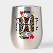 King of Hearts Design Thermische Wijn Tumbler (Achterkant)