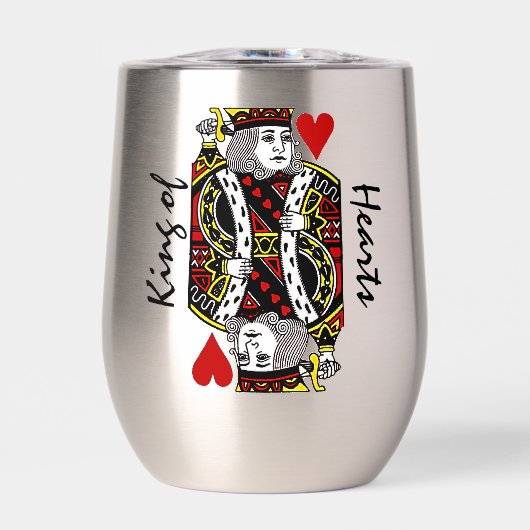 King of Hearts Design Thermische Wijn Tumbler (Voorkant)