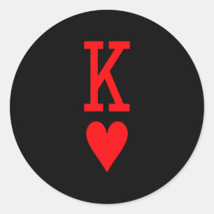 King Of Hearts en Queen Of Hearts Koppel Matchin Ronde Sticker