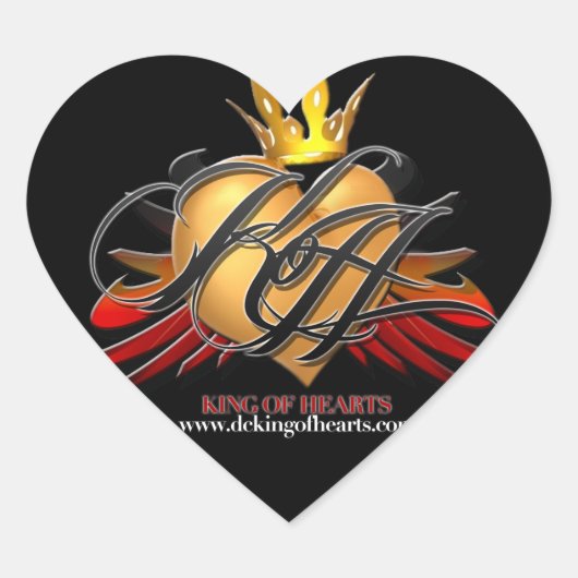 King of Hearts Heart Sticker (Voorkant)
