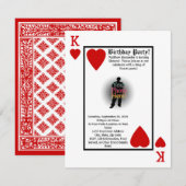 King of Hearts Jongens Verjaardagsfeestuitnodiging Kaart (Voorkant / Achterkant)