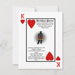 King of Hearts Jongens Verjaardagsfeestuitnodiging Kaart