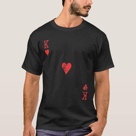 King of Hearts Kaart Kostuum T Shirt (Voorkant)