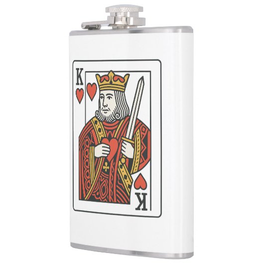 King of Hearts: koninklijk rood en goud Heupfles (Links)