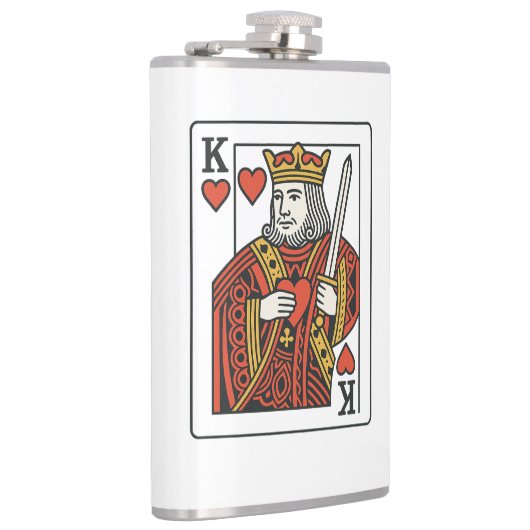 King of Hearts: koninklijk rood en goud Heupfles (Rechts)