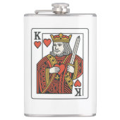 King of Hearts: koninklijk rood en goud Heupfles (Voorkant)
