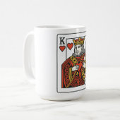 King of Hearts: koninklijk rood en goud Koffiemok (Voorkant links)