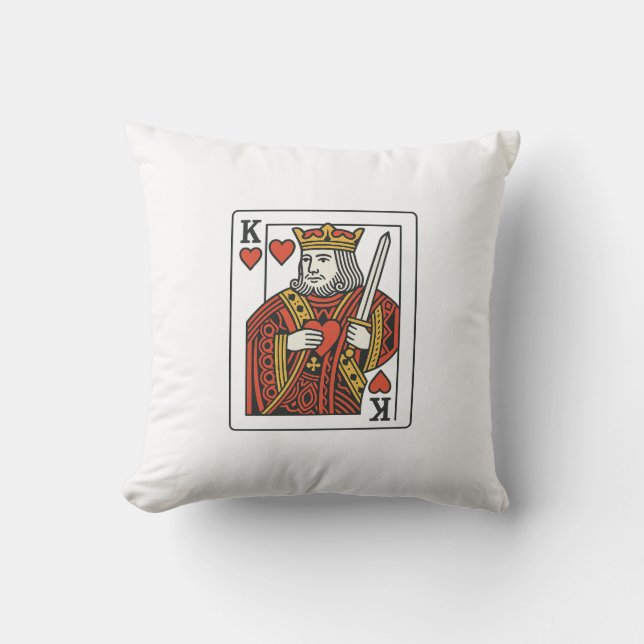 King of Hearts: koninklijk rood en goud Kussen (Voorkant)