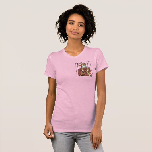 King of Hearts: koninklijk rood en goud T-shirt (Voorkant volledig)