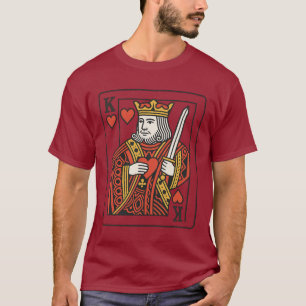 King of Hearts: koninklijk rood en goud T-shirt