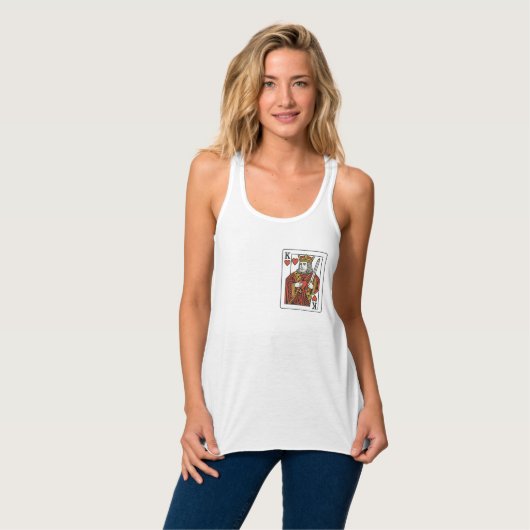 King of Hearts: koninklijk rood en goud Tanktop (Volledige Voorkant)