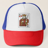 King of Hearts: koninklijk rood en goud Trucker Pet (Voorkant)