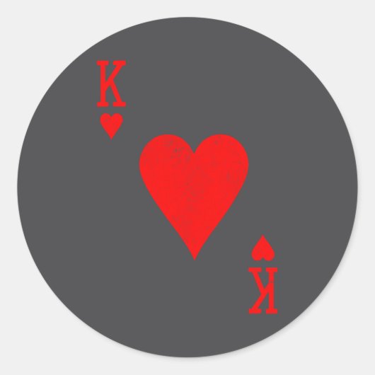 King Of Hearts Matching Couple Saint Valentine's D Ronde Sticker (Voorkant)