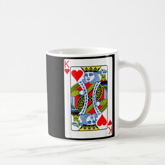 King Of Hearts Playing Card Valentine Costume  Koffiemok (Rechts)