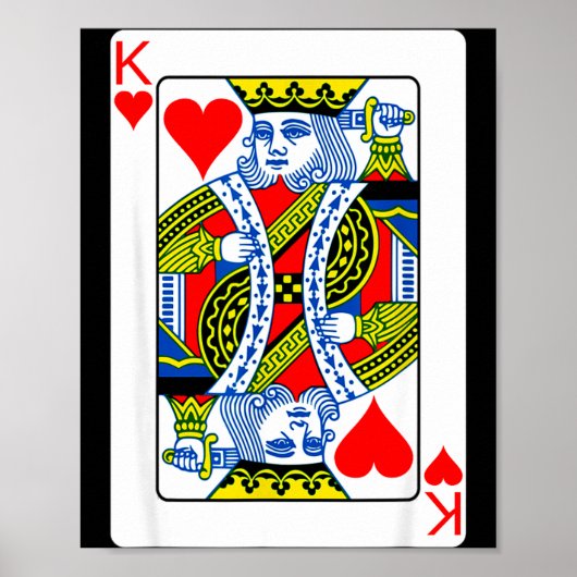 King Of Hearts Playing Card Valentine Costume  Poster (Voorkant)