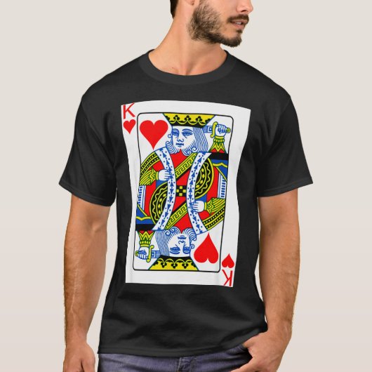King Of Hearts Playing Card Valentine Costume T-shirt (Voorkant)