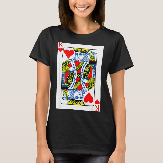 King Of Hearts Playing Card Valentine Costume T-shirt (Voorkant)