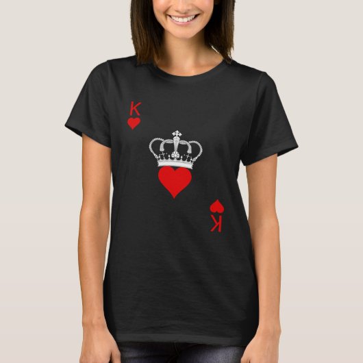 King Of Hearts Poker Card Valentines Day Royal Cro T-shirt (Voorkant)