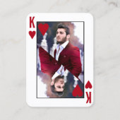 King of Hearts Rood Wit Foto Poker Casino Visitekaartje (Voorkant)