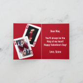 King of Hearts Rood Wit Foto Valentijnsdag Kaart (Binnen)