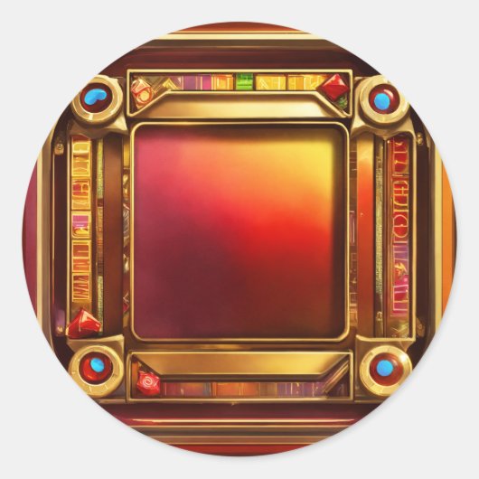 King of Hearts Slot Icon Ronde Sticker (Voorkant)