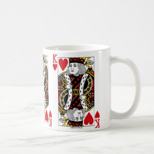 King Of Hearts Spelen Kaart Koffie Mok