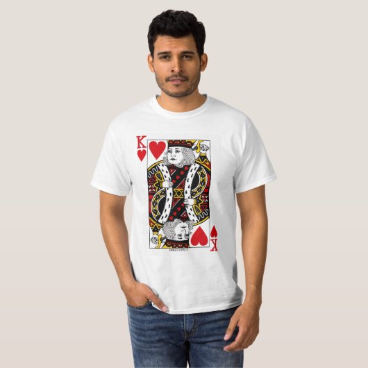 King of Hearts spelen Kaart T-shirt (Voorkant volledig)