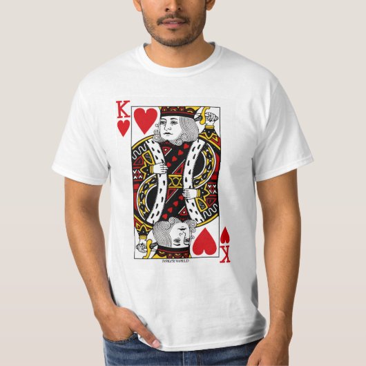 King of Hearts spelen Kaart T-shirt (Voorkant)