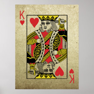 King of Hearts  Style Pplaykaarten Poster