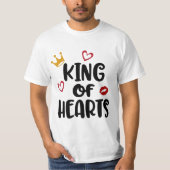 King of Hearts Valentijnsdag Rood/Wit Liefde T-shirt (Voorkant)