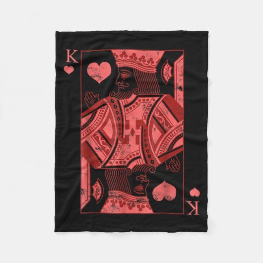 King Of Hearts Valentines Day Cool V-day Couple Ma Fleece Deken (Voorkant)