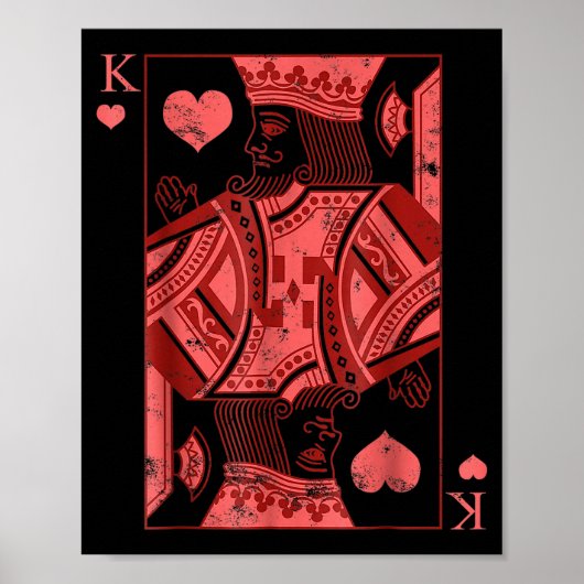 King Of Hearts Valentines Day Cool V-day Couple Ma Poster (Voorkant)