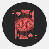 King Of Hearts Valentines Day Cool V-day Couple Ma Ronde Sticker (Voorkant)