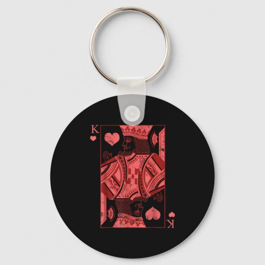 King Of Hearts Valentines Day Cool V-day Couple Ma Sleutelhanger (Voorkant)