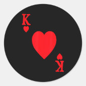 King Of Hearts Valentine's Day Lover Royal Flush F Ronde Sticker (Voorkant)