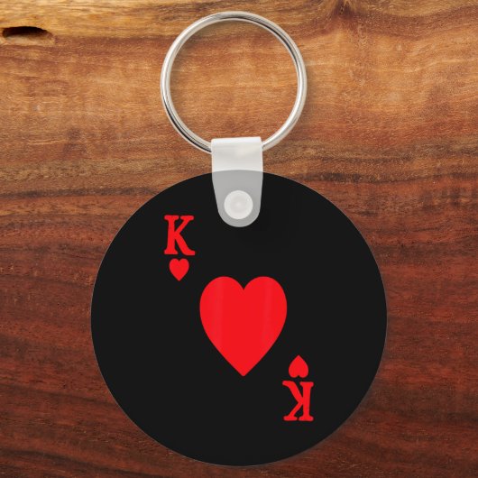 King Of Hearts Valentine's Day Lover Royal Flush F Sleutelhanger (Voorkant)