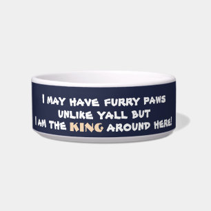 King of House Funny Quote Blue Boy Dog Voerbakje
