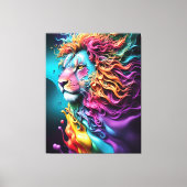 King of Kings Leeuw van Juda regenboog kleur abstr Canvas Afdruk (Voorkant)