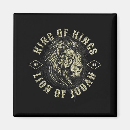 King Of Kings Lion Of Judah Christian Faith Religi Magneet (Voorkant)