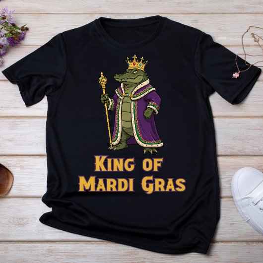 King of Mardi Gras Funny Gator Carnival Costume T-shirt