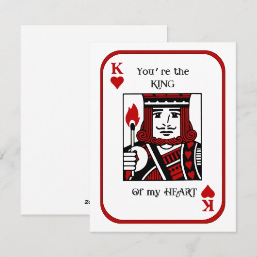 King of My Heart Flat Vakantie Kaart (Voorkant / Achterkant)